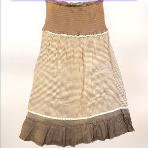 NWOT Maurices Super Cute Summer Strapless Gingham & Lace Ruffle Detailed Dress